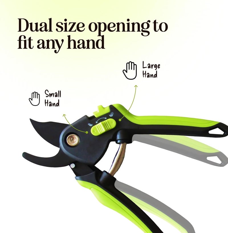 Craft911 Ultra Sharp Pruning Shears Hedge Clipper – Cuts 3X Easier, Dual-Size Opening, Weak Hand Arthritis Clippers, Rust-Resistant Pruner, Effortlessly Cuts - Image 4